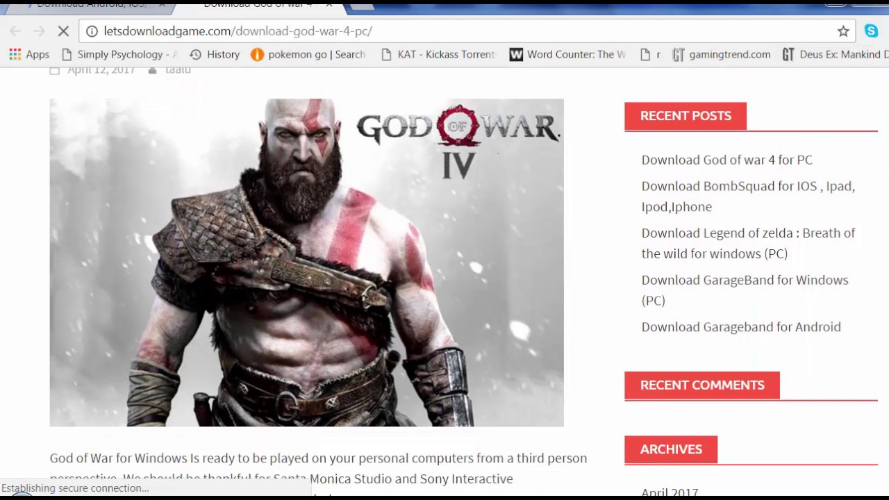 god of war 4 pc download